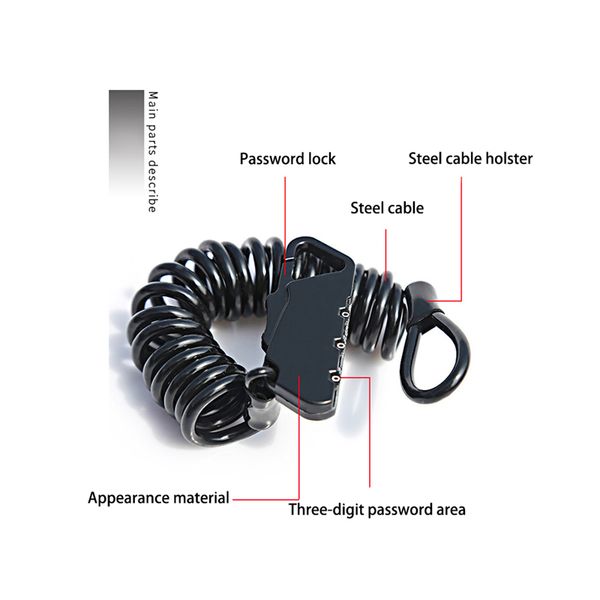 

luggage anti-theft /mini cable baby stroller helmet lock bicycle prevent theft password safety tools