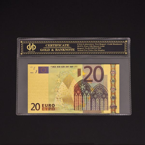 

gold banknote euro banknotes 20 euros pure gold foil paper money gold bill note with coa frame for collection banknotes