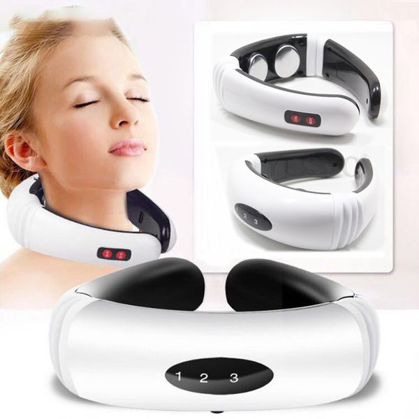 

electric pulse back and neck massager far infrared heating pain relief tool health care relaxation