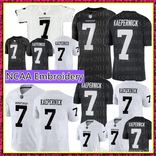 

COLIN KAEPERNICK 7 IMWITHKAP JERSEY I M WITH KAP Mens Black White Double Stiched Name And Number High Quanlity Football Jerseys-black