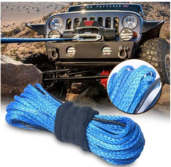 

10mm x 12m blue synthetic winch rope string line 12 strand off-road uhmwpe cable towing rope for atv/utv/suv/4wd