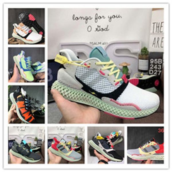 

triple black and white mens zx 4000 futurecraft 4d running shoes trainers for men zx4000 carbon male trainer sneakers 7-11