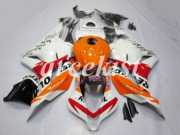 

4 gifts new abs full fairings kits fit for honda cbr600rr f5 2009 2010 2011 2012 09 10 11 12 bodywork set white orange