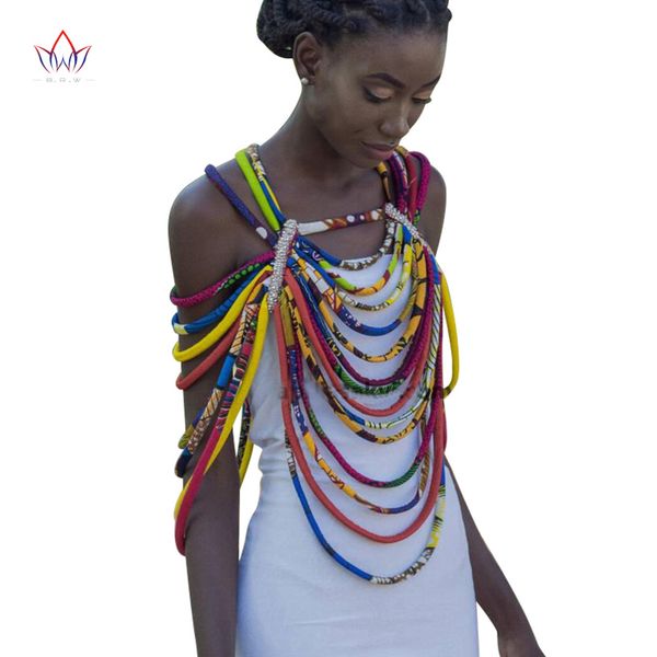 

african ankara necklaces jewelry conversion piece rope necklace shawl tribal african beads handmade jewelry necklace sp009, Silver