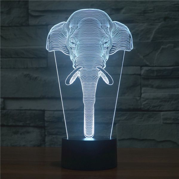 

creative cartoon elephant night light table lamp 3d led night light acrylic colorful gradient atmosphere lamps novelty lighting