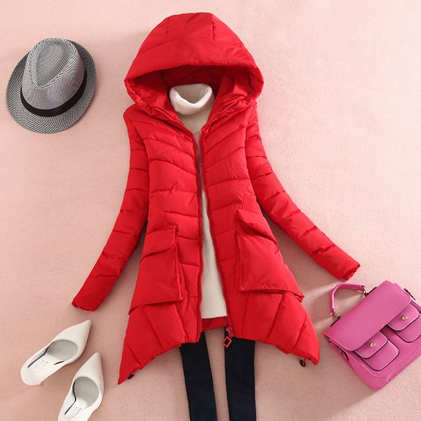 

2019 new a word cotton jacket women's long section thick winter coat female padded jacket cloak cotton clothing women parka, Black