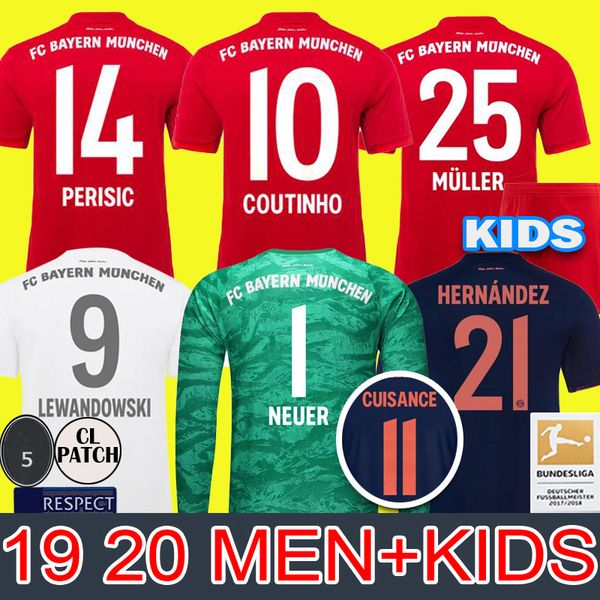

men + kids 19 20 bayern munich coutinho soccer jersey lewandowski muller hernandez football shirts kit 120th anniversary 120 years munchen, Black;yellow