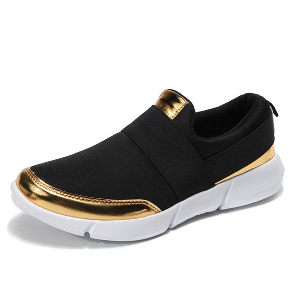 

2018 new style comfortable women's walking shoes slip on loafer flats for woman with elastic band lightweight lady sneakers