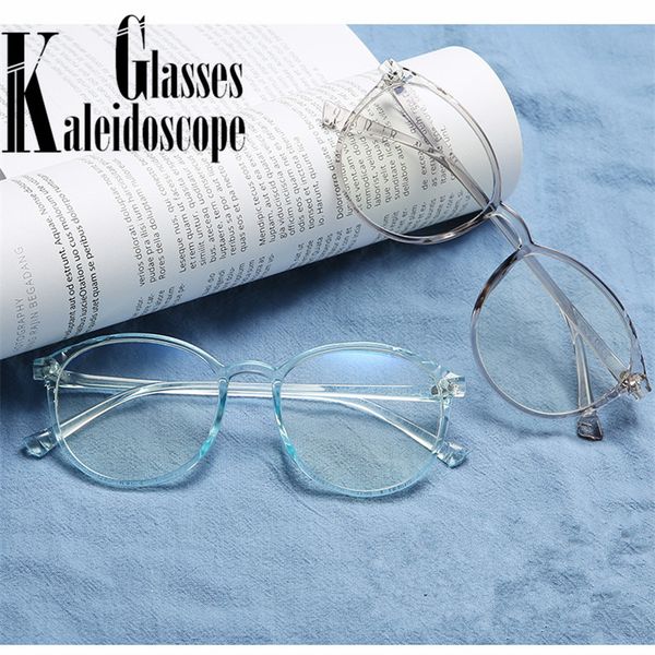 

vintage round glasses frame men women anti blue light eyewear retro optical computer eyeglasses clear lens spectacles frames, Black