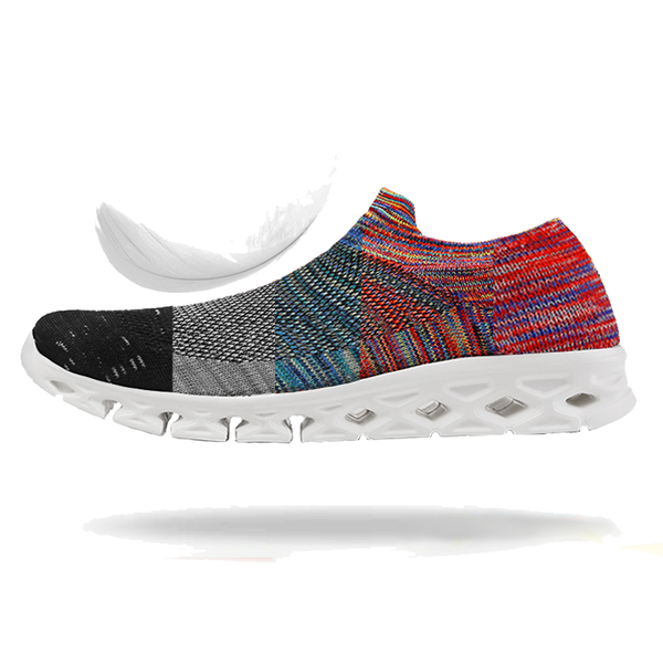 

taobo 2019 new flying knit socks shoes men and women's mid-sports shoes stretch super light soft soles couple 36-46, Black