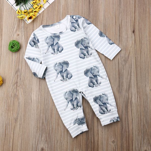 

новорожденные дети мальчик девочка ползунки комбинезон боди слон наряды набор горячий, Blue