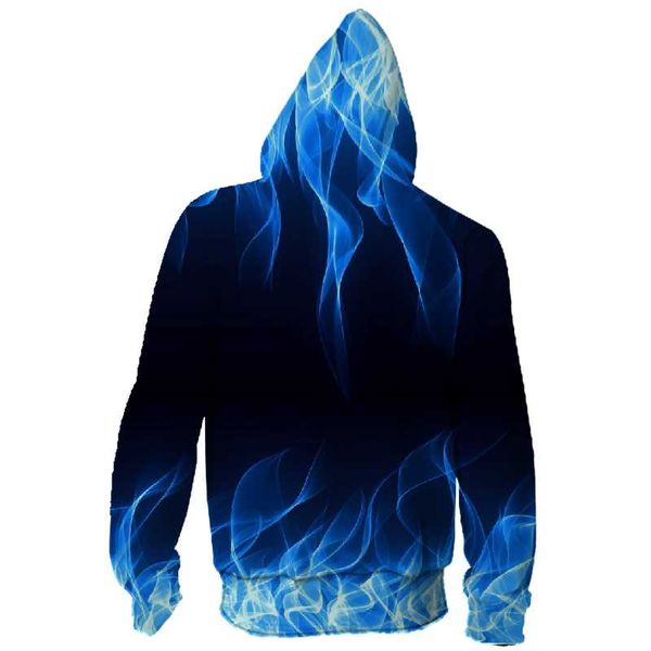 

coat male tracksuit zipper hoodie men print velvet hoody blue zip streatwear pullover flame sweatshirt new 3d 2019 autumn anrfe, Black