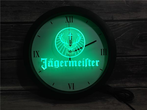 

0r061 jagermeister app rgb led neon light signs wall clock