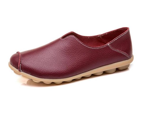 

women's shoes leather non-slip soft bottom women flats casual shoes 1243, Black