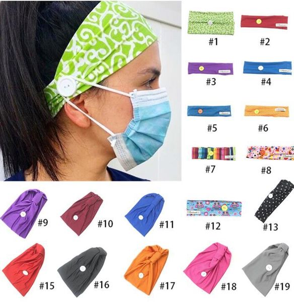 Máscara Headband Botão Anti-aperto Máscara Titular Headwrap Ears Proteger Máscara Strap Extender Headwear Faixa de Cabelo Yoga Lenço