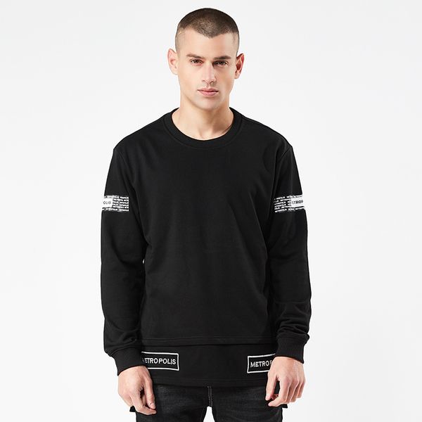 

модельер толстовки для мужчин толстовка весна осень мужчины уличная одежда с длинным рукавом молодежные топы пальто одежда m-3xl, Black