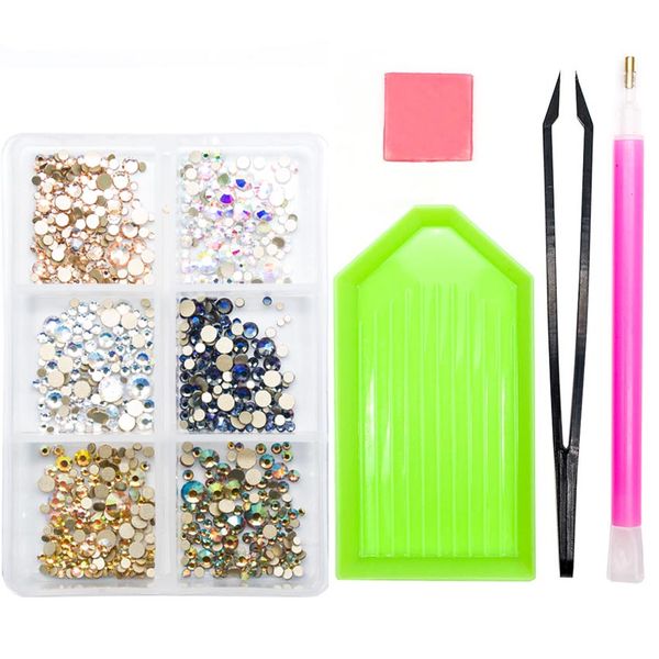 

gold flatback glass ab crystal nail rhinestones ss3-ss20 mixed size nail stones accessories art decoration 4smjz2123, Silver;gold