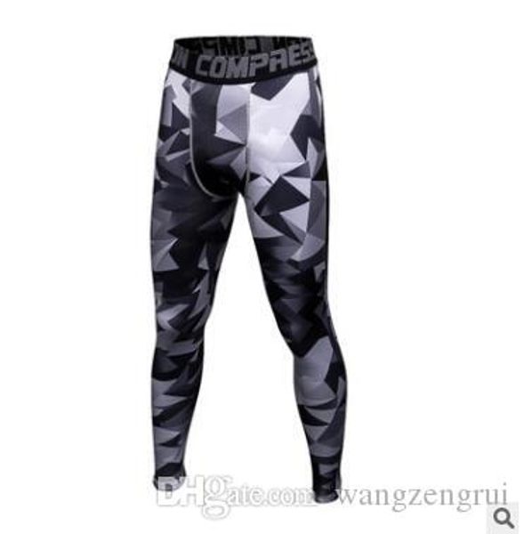 

new casual 3d printing camouflage pants men fitness mens joggers compression pants male trousers bodybuilding tights leggings for men, Black