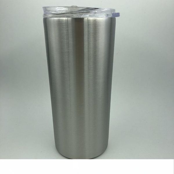 

15oz stainless steel skinny tumblers double wall insulation vacuum water cups beer wine mugs with sliding lids