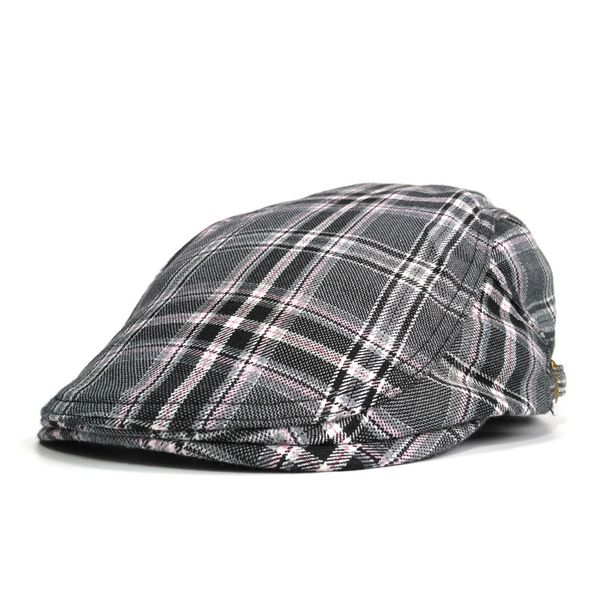 

classical male autumn winter hats cotton flat hats plaid beret cap men adjustable newsboy caps, Blue;gray