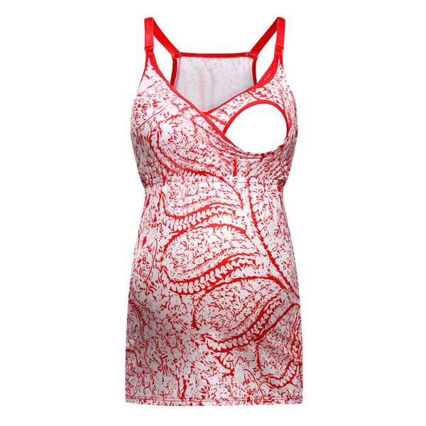 

2019 women's maternity clothes dress sleeveless floral print nursing baby vest clothes tank nursing cami 4hj, White