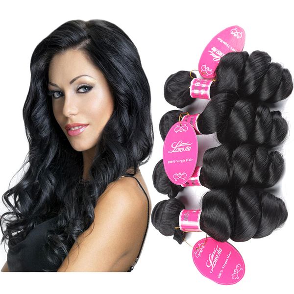 Brazilian Loose Wave 3 Bundles Natural Color Full Head Hair Weave