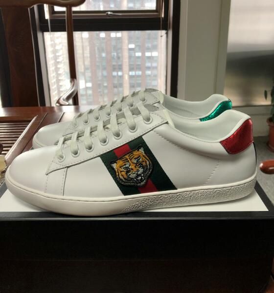 

Новый оригинальный box классический дизайнер ACE Luxury Brand обувь высокое качество белый натуральная кожа кроссовки вышитые Тигровая голова Повседневная обувь
