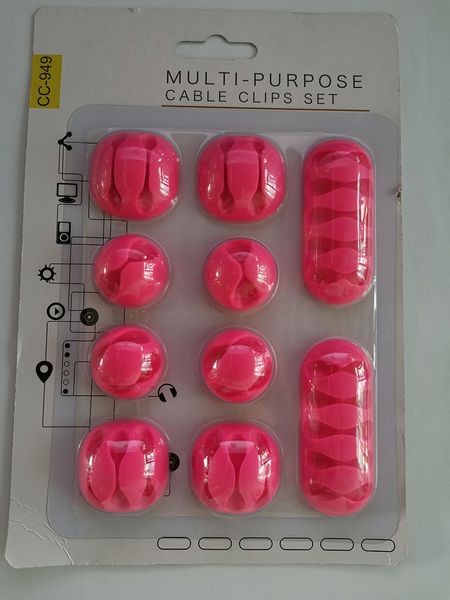 

silicone cable organizer usb cable holder flexible cable winder management clips holder for mouse keyboard earphone car 10pcs/set