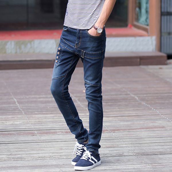 

2019 spring blue classic designer denim skinny jeans men's casual slim fit 28-36