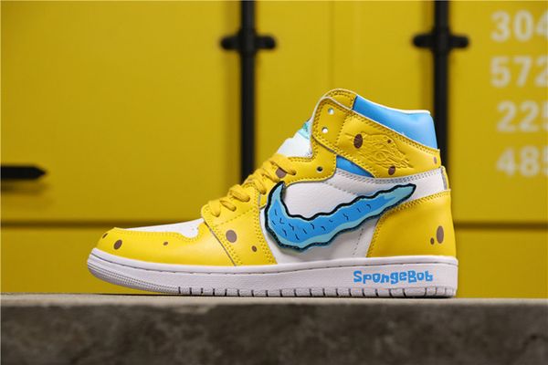 

air 1 legacy 312 nrg sponge bob patrick aj basketball shoes retro high og men sports shoes sneakers trainers, Black