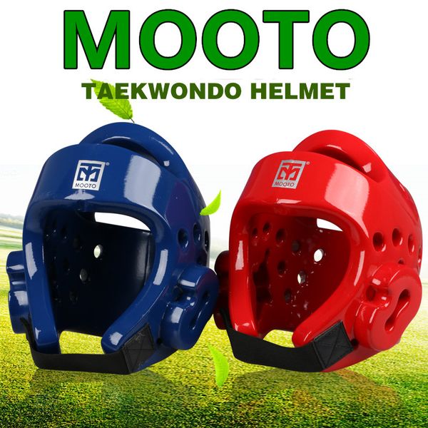 

mooto taekwondo helmet children headgear face protector safety helmet kickboxing head guard wtf approve karate helmets red