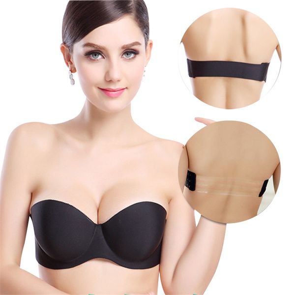 

fashion bra push up one piece seamless wedding underwear invisible slip-resistant thin cup thickening bra, Red;black