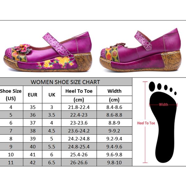 Socofy Shoes Size Chart