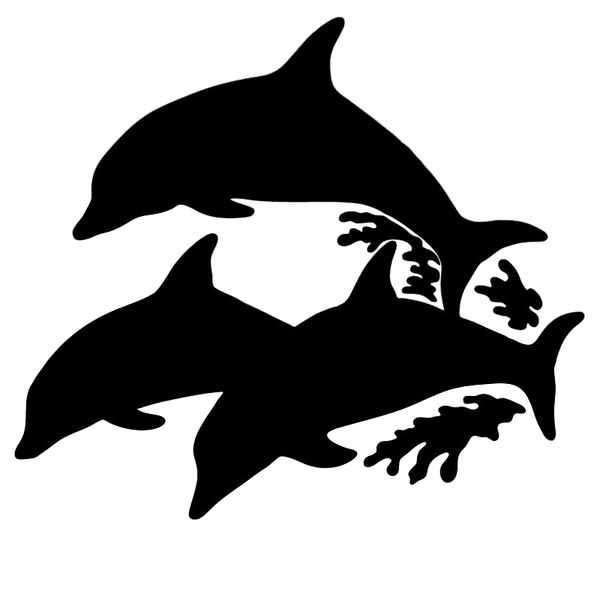 

10.7*9.5cm family of 3 dolphins - three auto window vinyl decal sticker vinyl hobby car bumper sticker