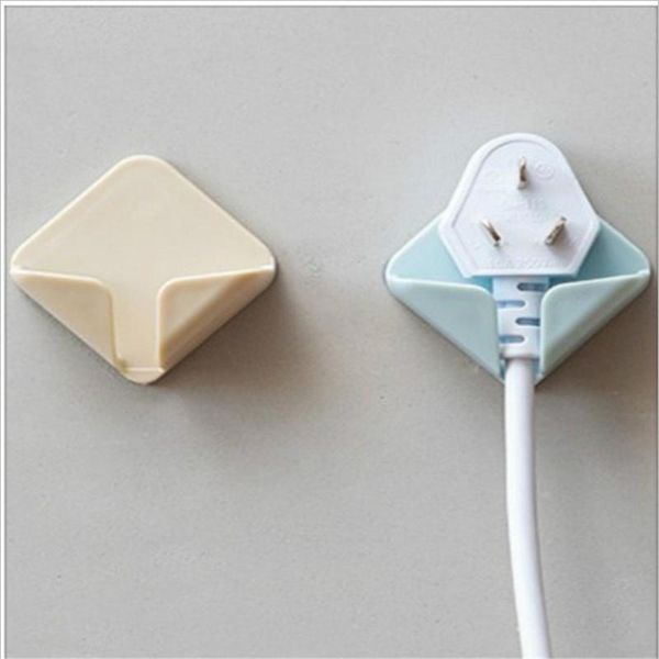 

2pcs self adhesive sticky hook electric wire plug storage hanger brand new household storage racks home office wall accessory