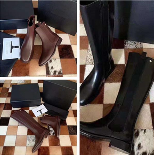 

nwt women luxury black brown leather long knight boots discount price women ankle luxury boots for sale two colors can be choose 34-40