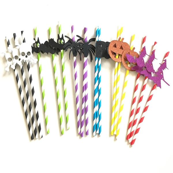 

10pcs unique straw set for halloween household disposable straws festive party supplies
