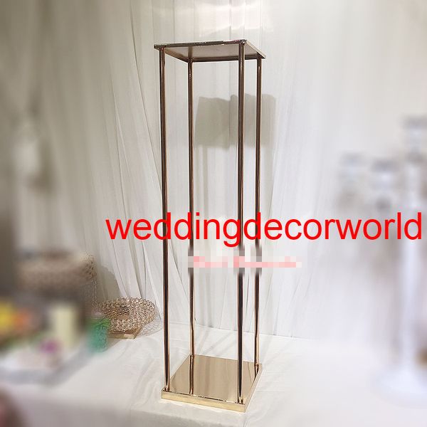 Le nuove foto della sposa della torta della decorazione di cerimonia nuziale della tavola di colore dell'oro di nuovo stile possono essere personalizzate supporto da tavolo rettangolare decor1007