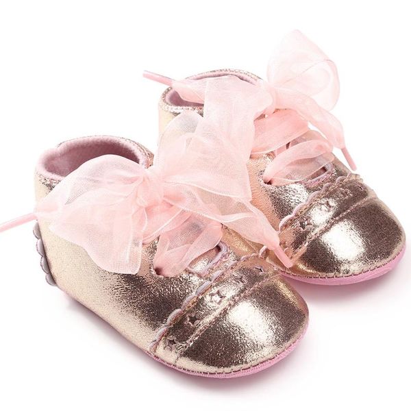 

блестки кожаные туфли на мягкой подошве новорожденный ребенок 2020 новый дышащий кружевной бант обувь для ходьбы prewalker крытый бандаж