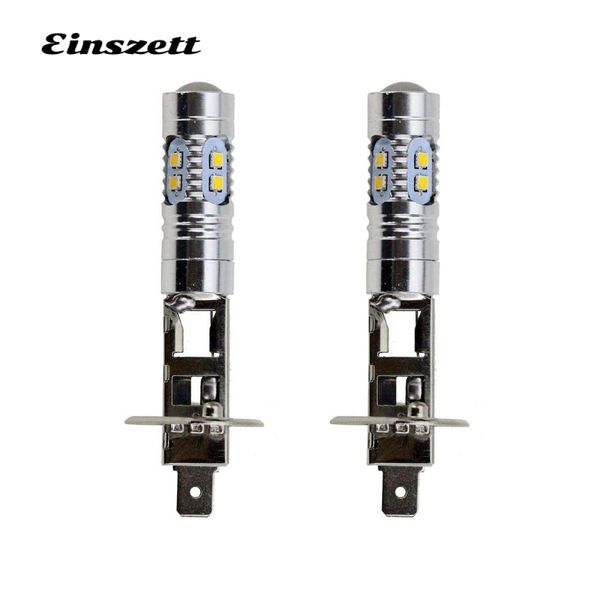 

einsze2pcs high bright white h1 50w 10smd led car fog lamp replacement bulb high power dc12v 2323 driving lights