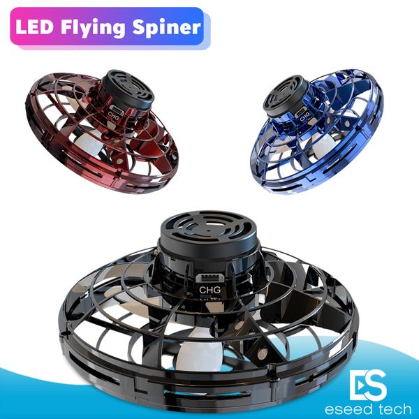 

in stock flynova flying toy ufo fidget spinner portable 360Â° rotation stress release led lights spinning fingertip christmas gift toys