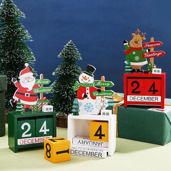 

christmas decorations wooden calendar ornaments christmas gift countdown desk calendar deskornaments