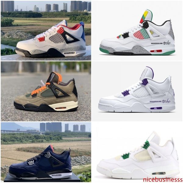 

mens 4 4s basketball shoes court purple pine green wheat what the travis loyal blue mens sport sneakers designer shoes us 7-13