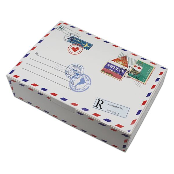 

20pcs 21*14*5cm envelope pattern design kraft paper packaging box grocery retails crafts postcard carton paper packing box