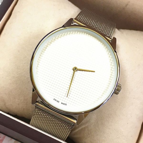 

classic new fashion men woman watch wristwatch stainless steel women quartz fashion silver lover watch japan movement drop shipping, Slivery;brown