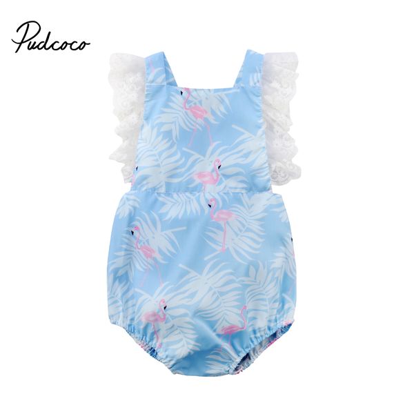 

Pudcoco Rompers Newborn Infant Baby Girl 2018 Summer Cute Sleeveless Print Lace Romper Jumpsuit Sunsuit Clothes