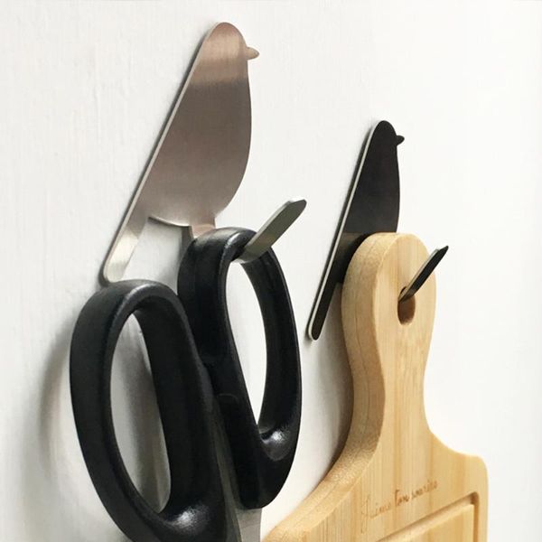 

2pcs/set traceless bird shaped refrigerator hook key hook nordic wall hanger style vintage punching kitchen tool