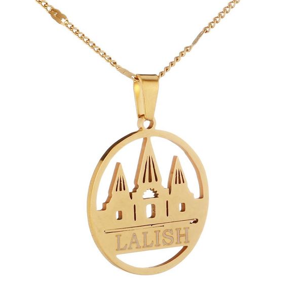 

lalish pendant necklaces gold color stainless steel yezidi faith pilgrimage jewelry, Silver