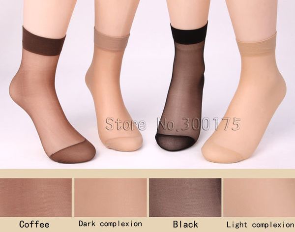 

retail 1367 crystal silk short ultra-thin transparent high elasticity socks 5 pairs/lot paper bag package, Black;white