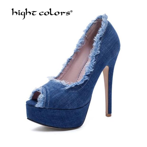 

new 2019 platform pumps women shoes high heels wedding shoes woman peep toe thin high heels ladies pumps dx-526, Black